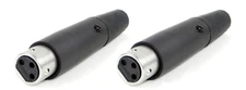 (2 PACK) SWITCHCRAFT A3FBX 3-Pin Female Cable Mount XLR Jack w/ Black Shell