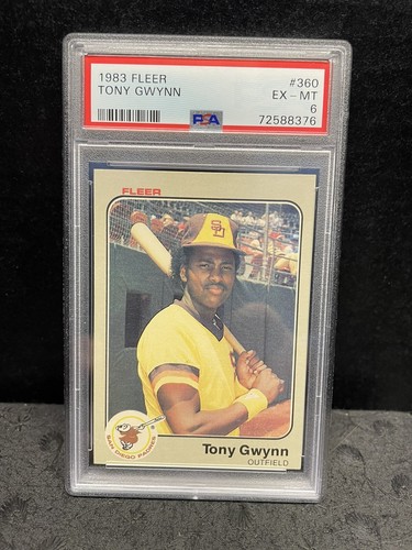 1983 Fleer MLB Card #360 Tony Gwynn San Diego Padres EX-MT  PSA 6 - Recent Grade - Picture 1 of 6