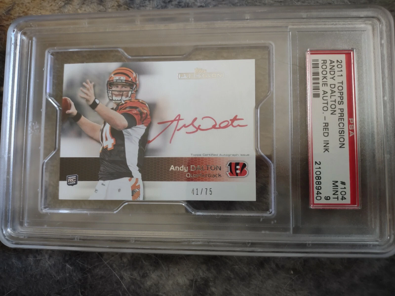 Andy Dalton Topps Precision #104 Rookie Autograph-Red Ink