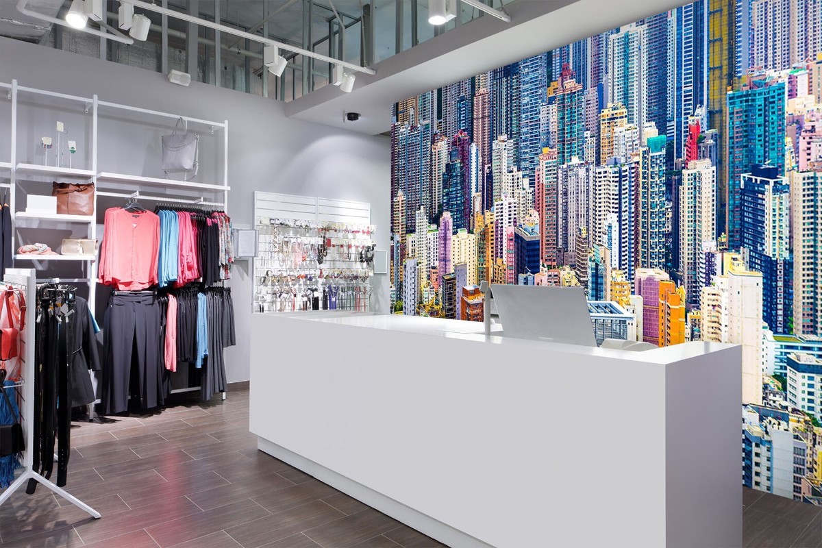 Papier Peint Panoramique 3D Ville R1059 – Autocollant Et Repositionnable, Parfait Pour Bureau Ou Commerce