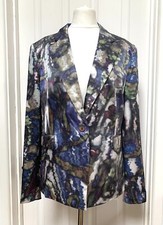 Theyskens’ Theory Padgette Jacket Blazer 100% Silk Us 6 Eu 40