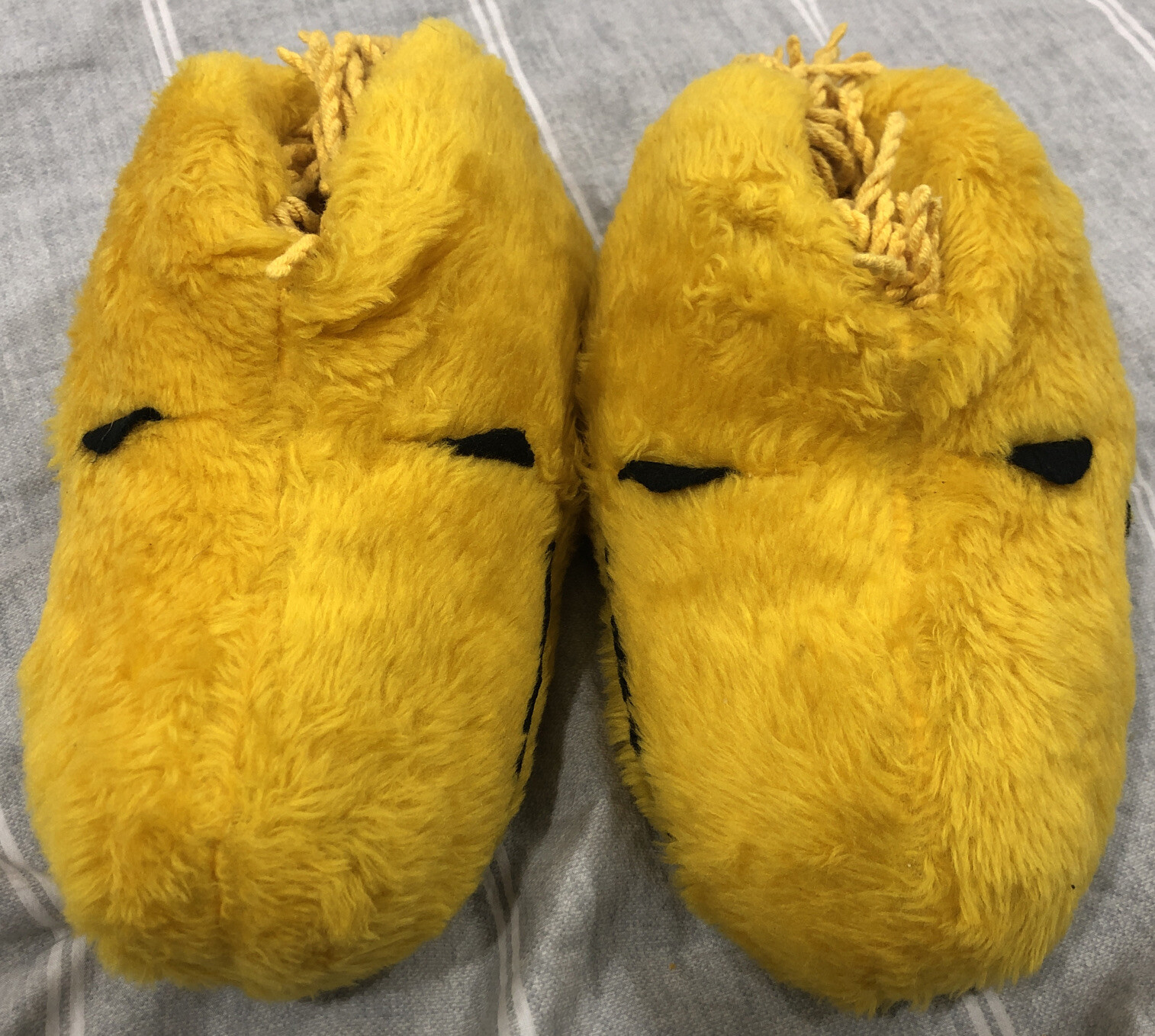 PANTOFOLA D’ORO Pantofole Arachidi Woodstock Giallo Peluche Taglia Donna 6 7 Vintage Anni 80 Rare!