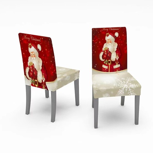 Weihnachtsfeier Esstisch Deko Stuhlhusse und Tischdecke Santa Xmas 2025 - Bild 7 von 9