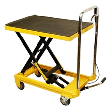 330 Lb Hydraulic Table Lift Cart 9'' to 28'' Lift Mobile Jack Cart Lock Wheels