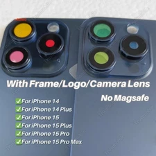 Back Glass Replacement For iPhone 14 15 Plus Pro Max Big Cam Hole Rear Cover Lot