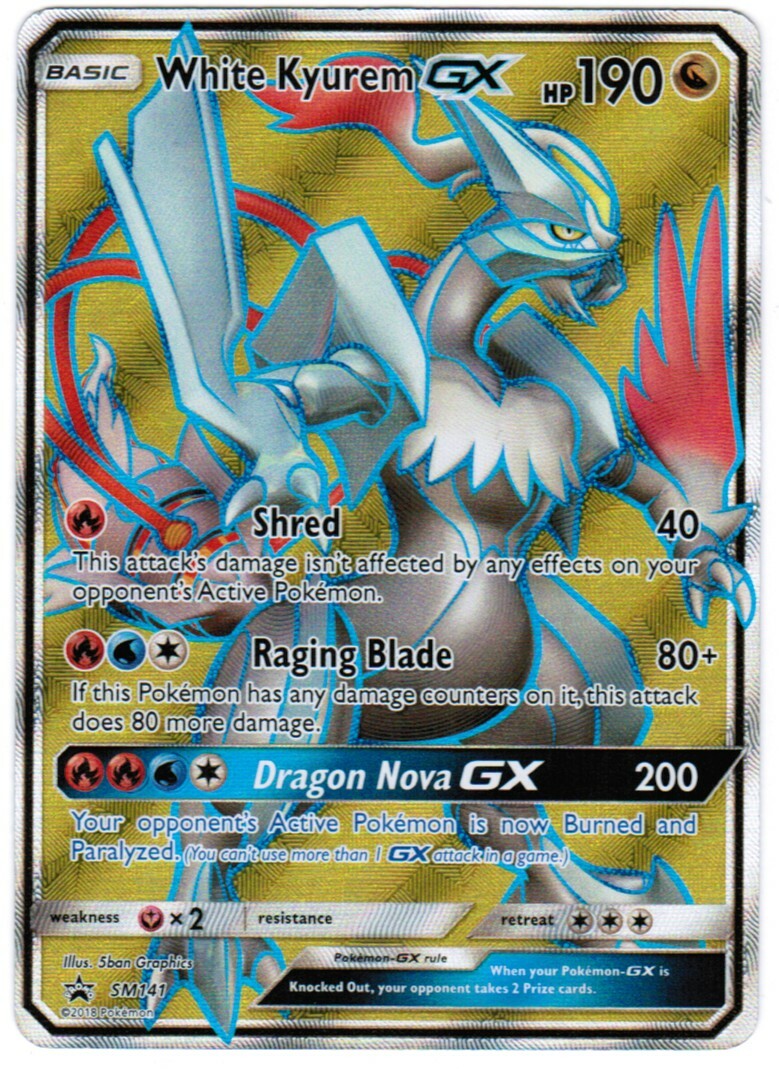White Kyurem GX SM141 Full Art Shiny Pokemon Card | eBay