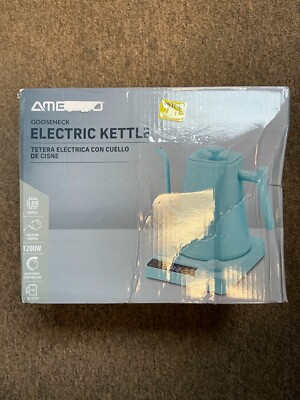 Ambiano Gooseneck Electric Kettle Light Blue 30 Oz Cap Temp Control New Open Box