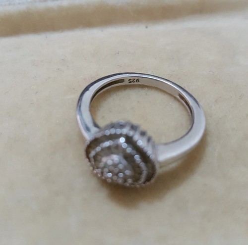 925 Sterling Silver Ring, Natural Diamonds Ring, 0.500ct, Size J.5 US Size 5 - Picture 6 of 7