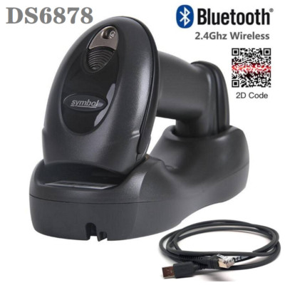 Symbol DS6878-SR20007WR Wireless Bluetooth USB Handheld Barcode Scanner w Cradle