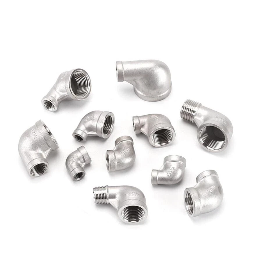 Stainless Steel BSP Female 90° Elbow Adaptors Pipe Fitting Connector 1/8"-1" - Image 3 of 4