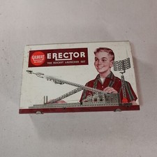 Vintage Gilbert Erector Set Rocket Launcher 1959 in Metal Box No 10053 AC Extras