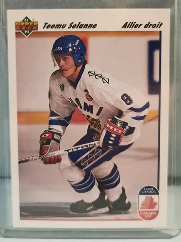 Teemu Selanne ROOKIE French. Upper Deck 91-92 #21 Finland