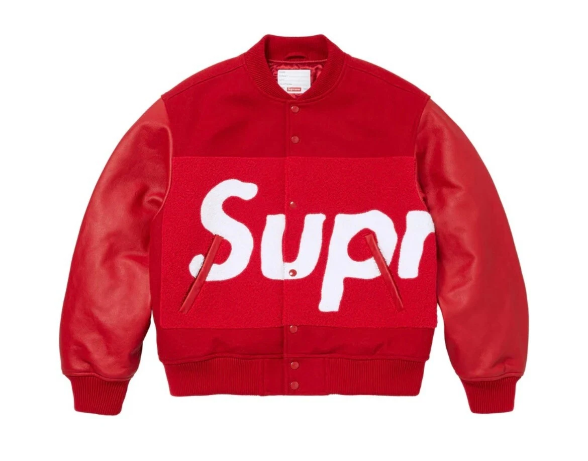 Veste universitaire Supreme Big Logo Chenille rouge M à la main