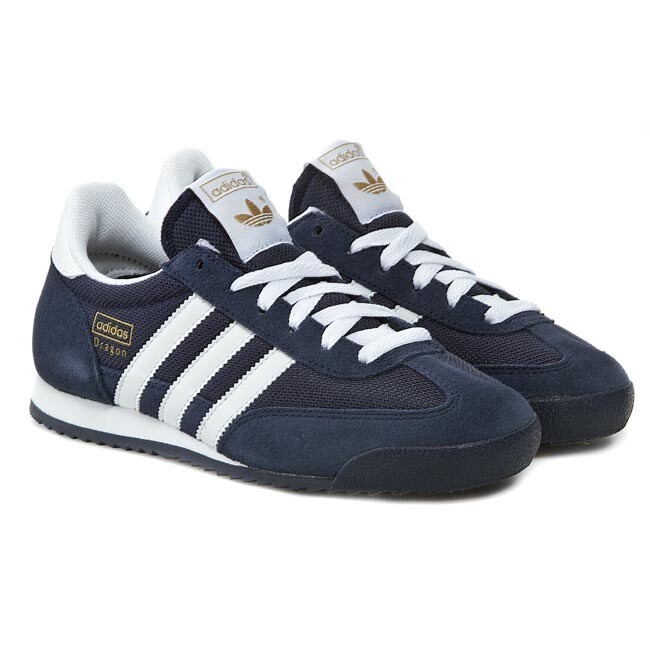 Entrenadores originales adidas dragon para hombre Reino Unido talla 8 - 12 G50919 azul marino/blanco/metgold