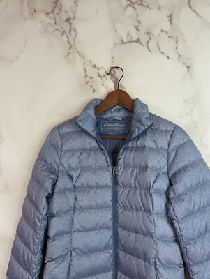 Eddie Bauer Down Jacket Womens XS Puffer Coat Cirrus Blue Full Zip Eddie Bauer Down Jacket Womens XS Puffer Coat Cirrus Blue Full Zip