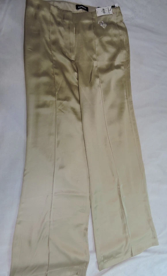 Calça Express Feminina 6R Marfim Cintura Super Alta Perna Larga 12" Nova Com Etiqueta 80,00