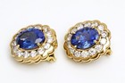 Stunning 18K Yellow Gold 3.6ct Tanzanite & 1.12ctw Diamond Halo Earrings — photo 7