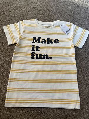 Next Boys Make It Fun gestreiftes T-Shirt 6-7 Jahre 