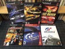 PS2 Driving Game Lot (6) SPYHUNTER/DRIVER 3/PRO RACE/GRAN TURISMO 3,4 COMPLETE*