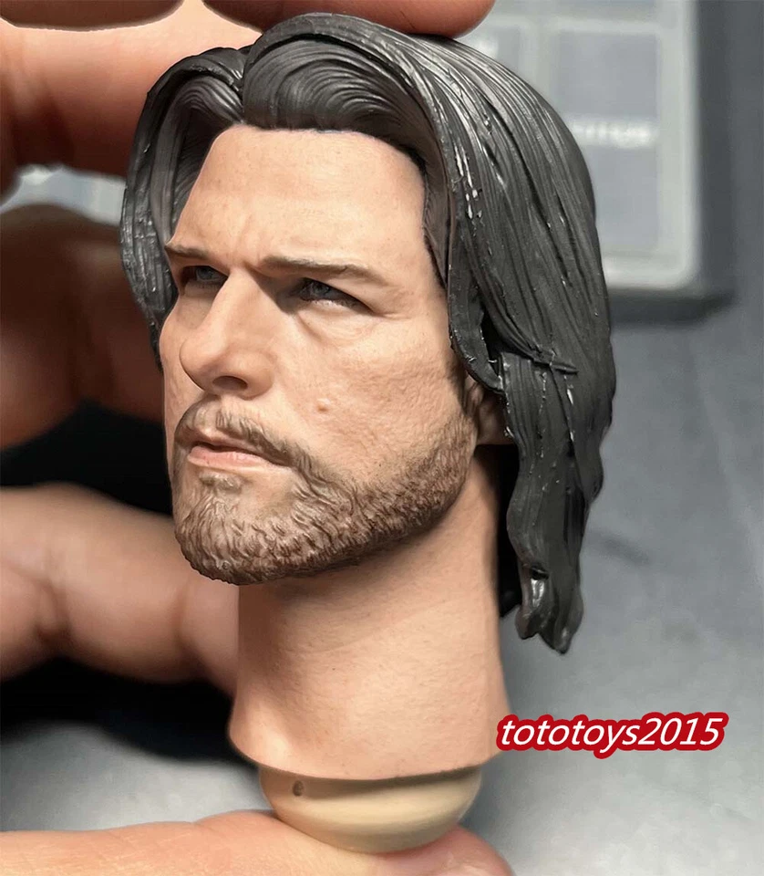 Cabeza de samurai esculpida de pelo largo 1:6 Tom Cruise para juguetes figura de acción masculina de 12" Foto 4 de 4