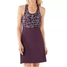 Smartwool Willow Lake Purple Geometric Wool Cross Back Dress Athleisure XS J14