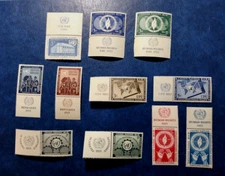 UNITED NATIONS NY 1952-1953  SC 12-22  Complete MNH 2 Year Inscription Set