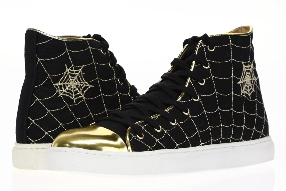 Zapatillas altas metálicas de lona negras Charlotte Olympia Web para mujer talla 36,5 M Foto 2 de 4