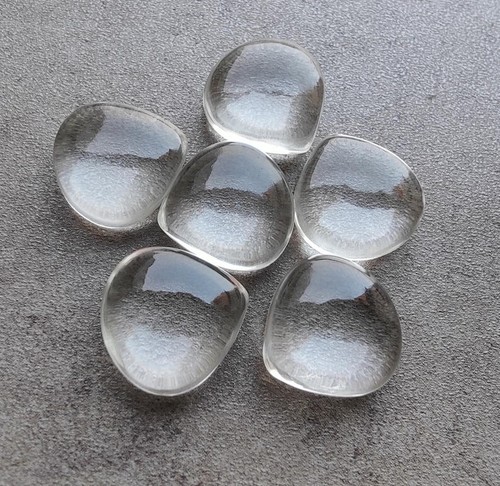 Natural Clear Quartz Heart Shape Cabochon Wholesale Loose Flat Back Gemstones - Picture 9 of 10