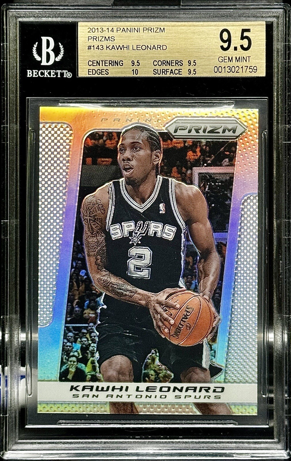 2013 Prizm #143 SILVER Kawhi Leonard 2nd Year BGS 9.5 Gem Mint+ Spurs/Clippers 