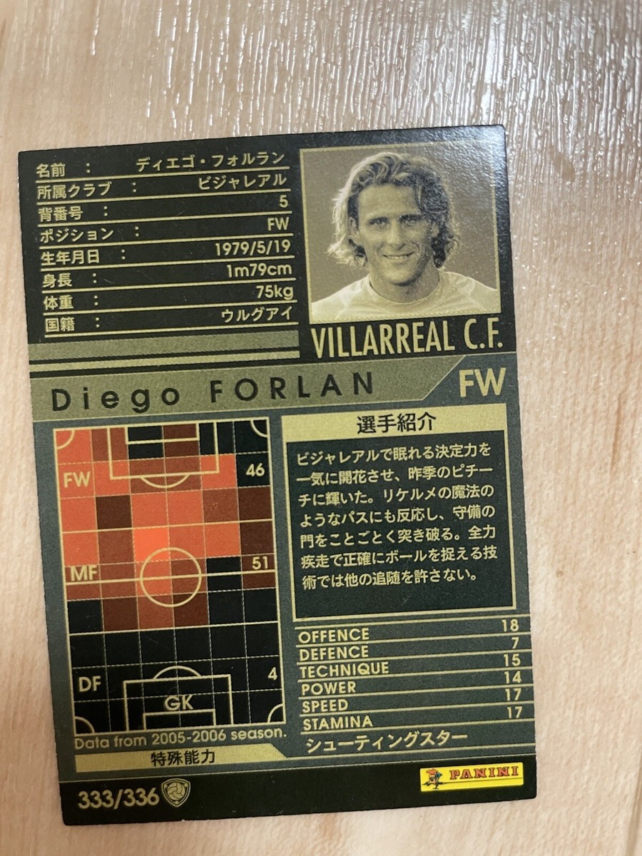 Diego Forlan #333 05-06 Villarreal C.F Panini WCCF SOCCER CARD