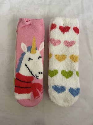Wondershop 2PK Unicorn Hearts Cozy Kids' Socks XS/S (11-1) Or M/L (2-5)