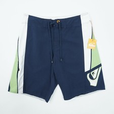 NEW Quiksilver Busta 19" Boardshorts Mens 30 Blue Green 100 Polyester 9" Inseam