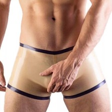Transparent Latex Briefs Men's Shorts Rubber Thong Underwear Clubwear BDSM 0.4mm