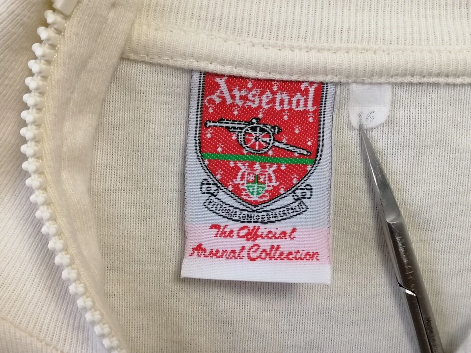 Arsenal Años 90 Mujer Vintage Entrenamiento Fútbol Cremallera Chaqueta Talla S Foto 3 de 4
