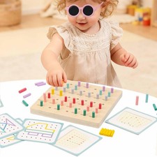 Wooden Geoboard with Bands Fine Motor Skill Shape Puzzle Graphical Educational