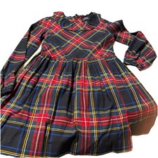 Polo Ralph Lauren Blue Label Girls Dress Tartan Plaid Money Preppy Ruffle