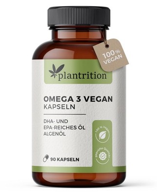Omega 3 Vegan Hochdosiert - 90 Kapseln - Premium Algenöl - 1500mg pro Tag