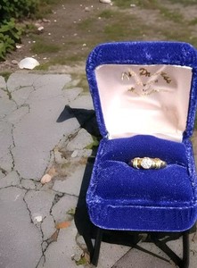 14k MB Stamped: Large Stone Did Not Test Real; 14k Gold Solitaire Ring, Size 6