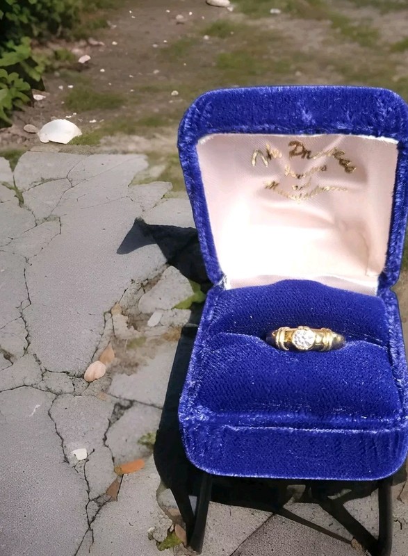 14k MB Stamped: Large Stone Did Not Test Real; 14k Gold Solitaire Ring, Size 6