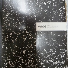 LOT OF 24 NEW Composition Books, 7-1/2" x 9-3/4", Wide Ruled, Black/White