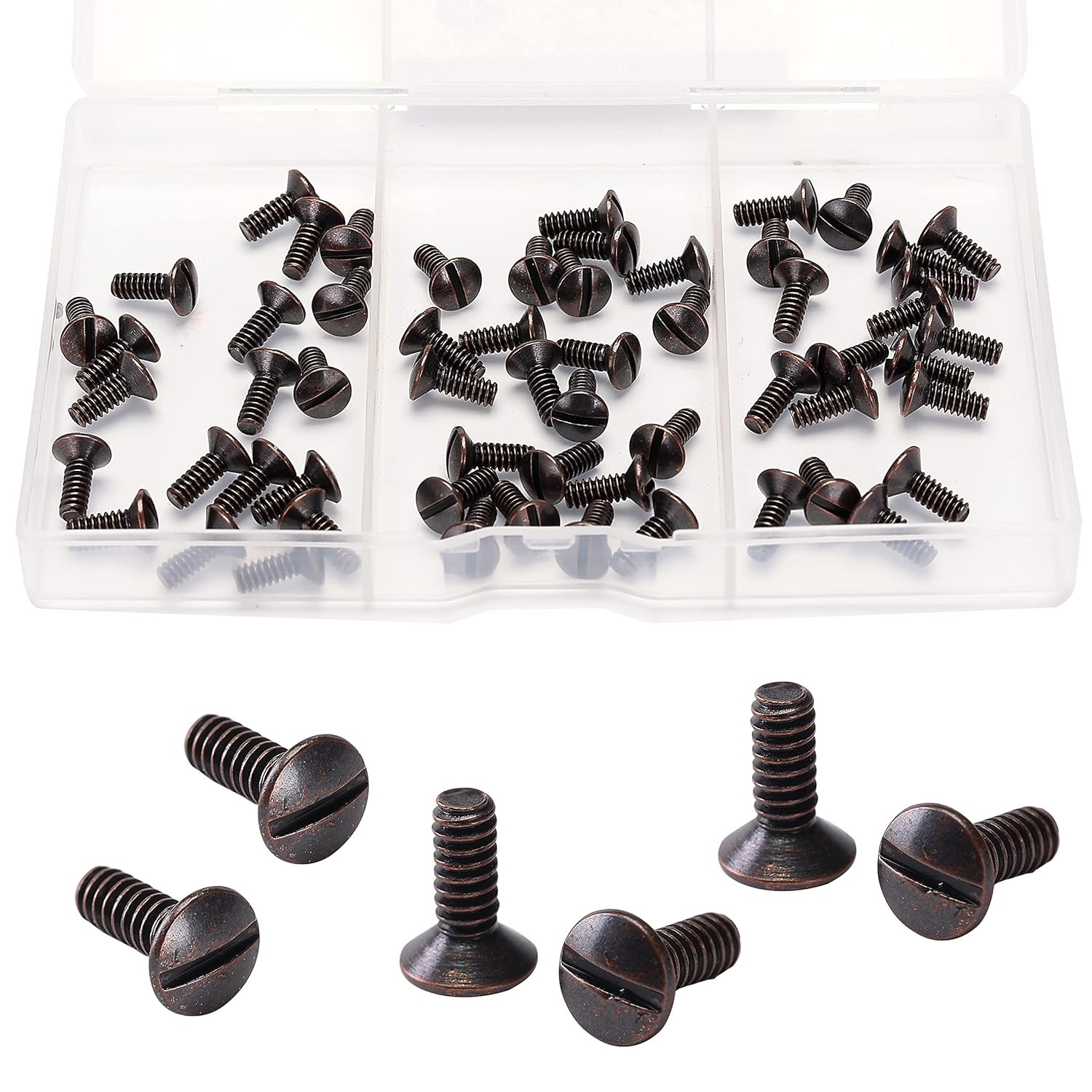Screws, 3/8" Long 6-32 Thread, 60 Pcs, Bronze, Outlet