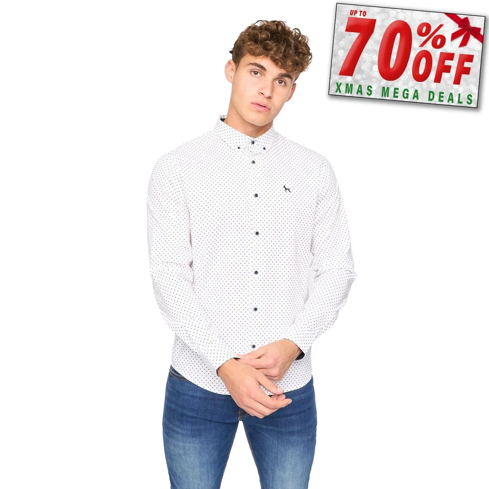 Bewley & Ritch Broadley Slim Fit Smart Casual Designer Shirt Mens White