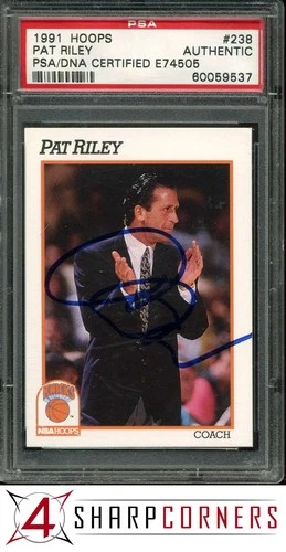 1991 HOOPS #238 PAT RILEY HOF POP 5 PSA AUTHENTIC DNA AUTO