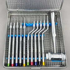 Sinus Lift Osteotomes Kit Straight Off Set Mead Mallet Cassette Dental implant