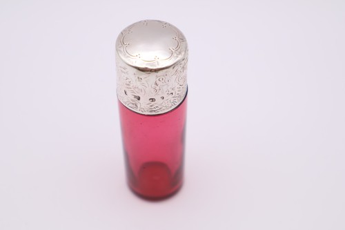 Lovely Antique Victorian Silver Topped Glass Scent Bottle Birmingham 1898 - Picture 4 of 8