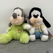 2pcs Vintage Playskool Disney Babies Plush Goofy Mickey Minnie