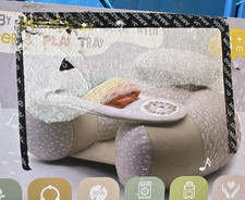 Blublu Park Wider U-Shape Inflatable Portable Infant Floor Seat w/ Tray, Gray