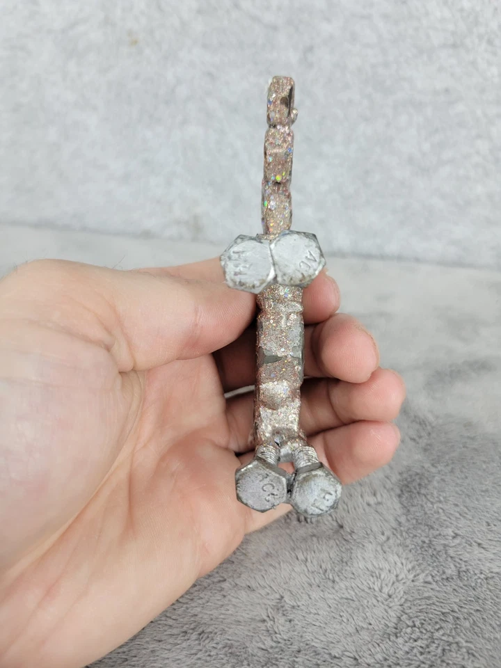 Estatueta decorativa de metal rinoceronte escultura parafusos porcas presente animal safári 4,5" - Imagem 4 de 4