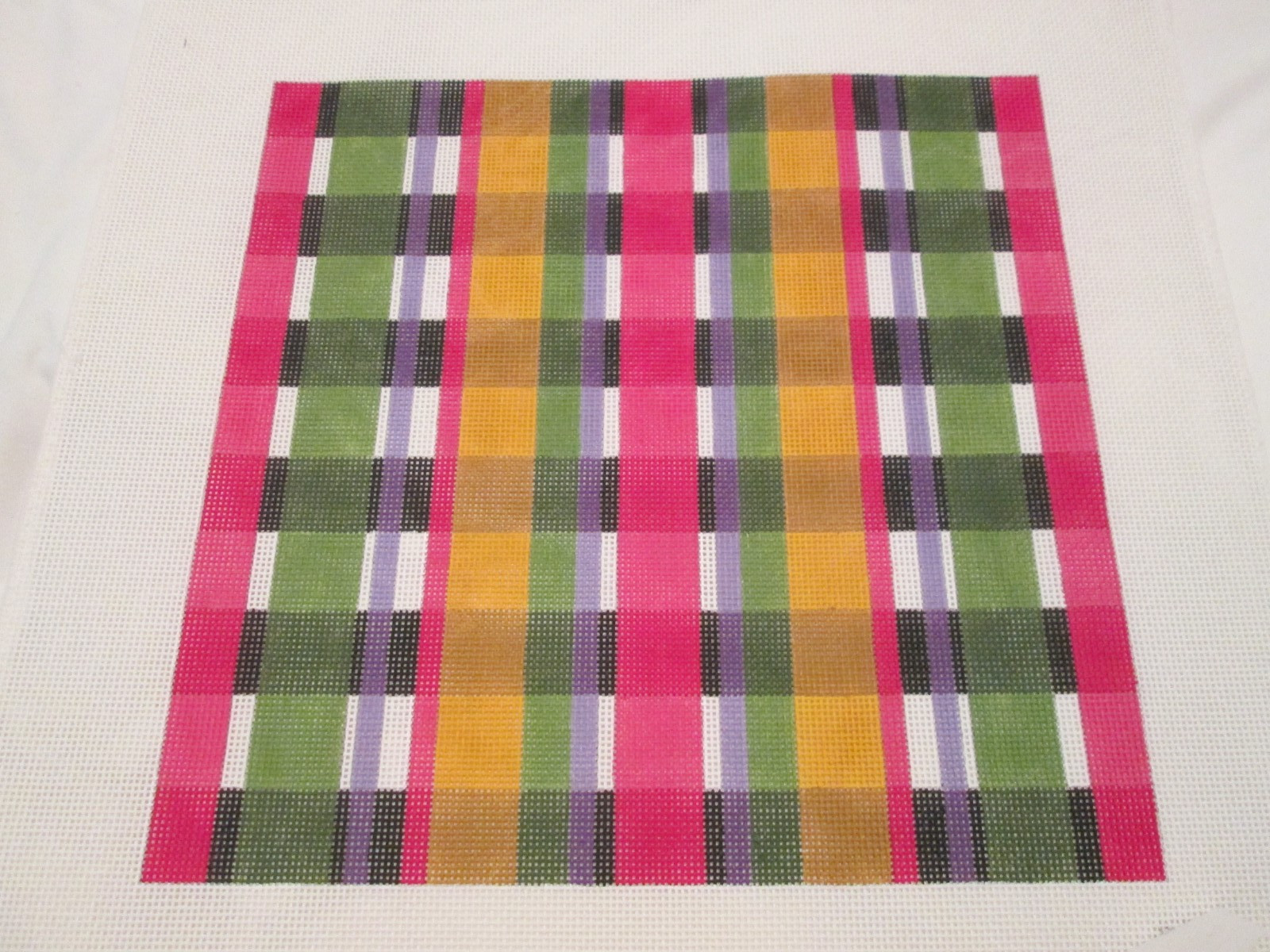 Plaid-Handpainted Needlepoint Canvas