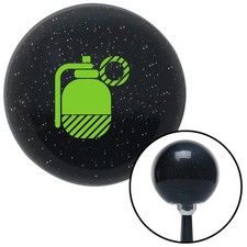 Green Grenade Black Metal Flake Shift Knob W M16x1.5 Insert Shifter Auto Brody